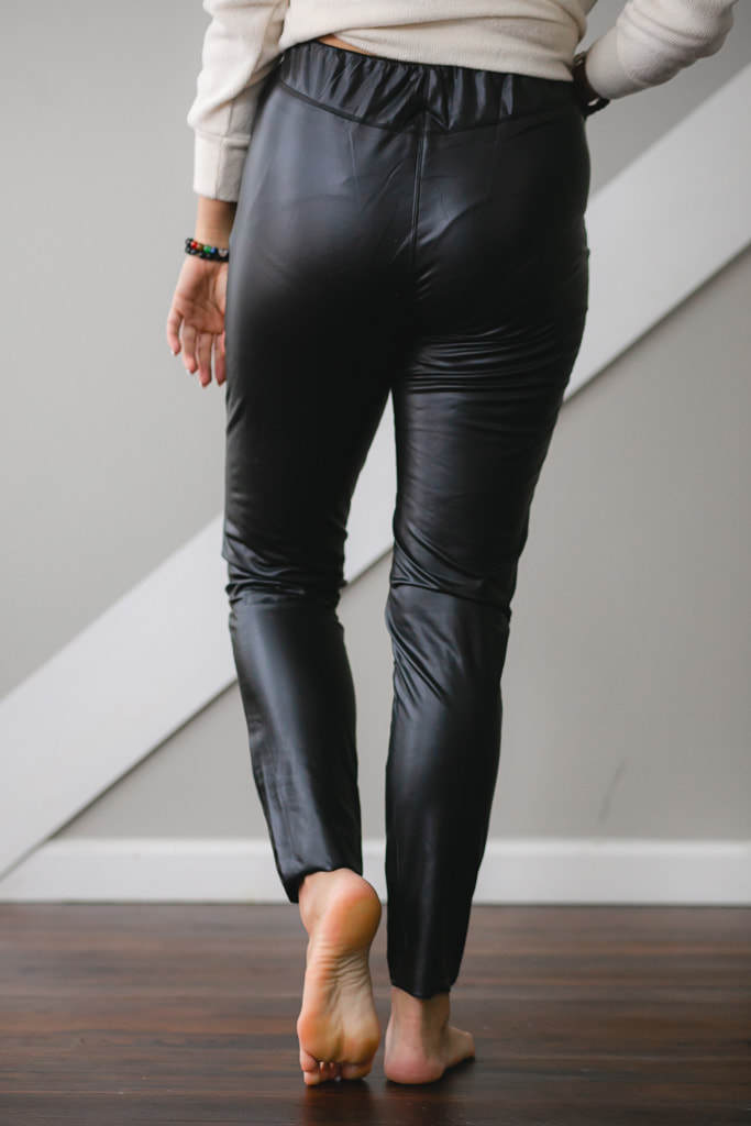 Second Female - Shitake Leather Pants Current Season on Designer Wardrobe