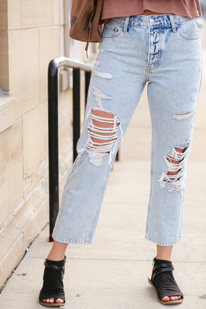 Beautiful Chaos Distressed Straight Jeans