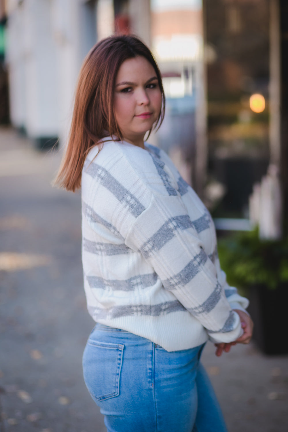 Noelle Striped Fuzzy Sweater