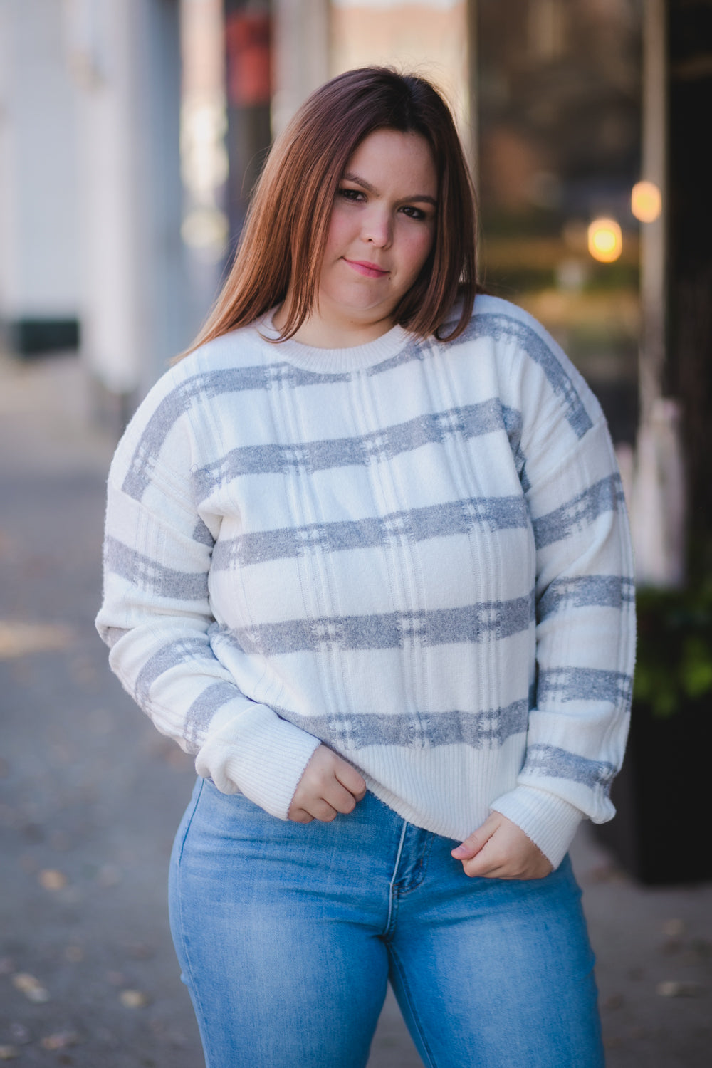 Noelle Striped Fuzzy Sweater