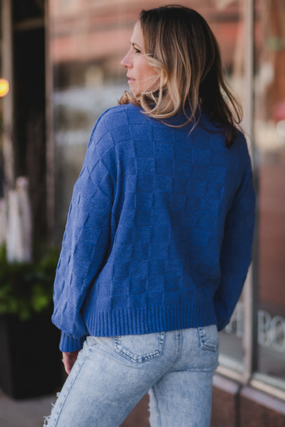 Hawthorn Checkered Sweater - Blue